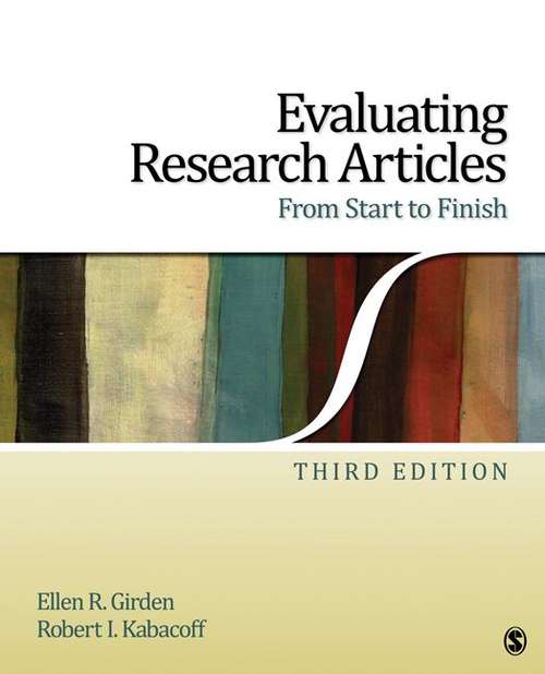 Book cover of Evaluating Research Articles From Start To Finish (PDF)