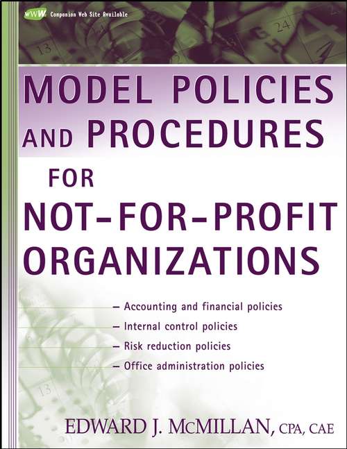 Book cover of Model Policies and Procedures for Not-for-Profit Organizations