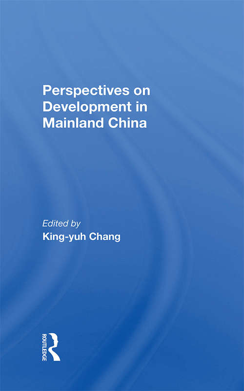 Book cover of Perspectives On Development In Mainland China