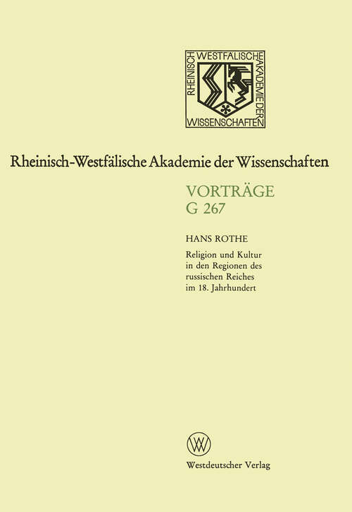 Book cover of Geisteswissenschaften: Vorträge · G 267 (1984) (Rheinisch-Westfälische Akademie der Wissenschaften #267)
