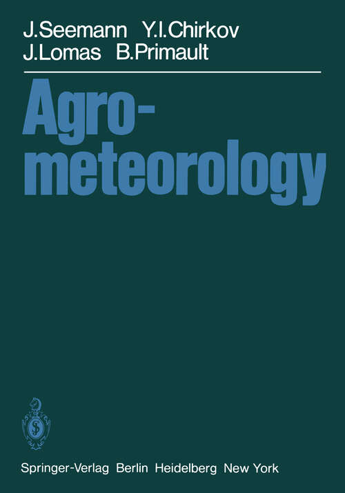 Book cover of Agrometeorology (1979)