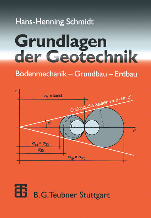 Book cover of Grundlagen der Geotechnik: Bodenmechanik - Grundbau - Erdbau (1996)