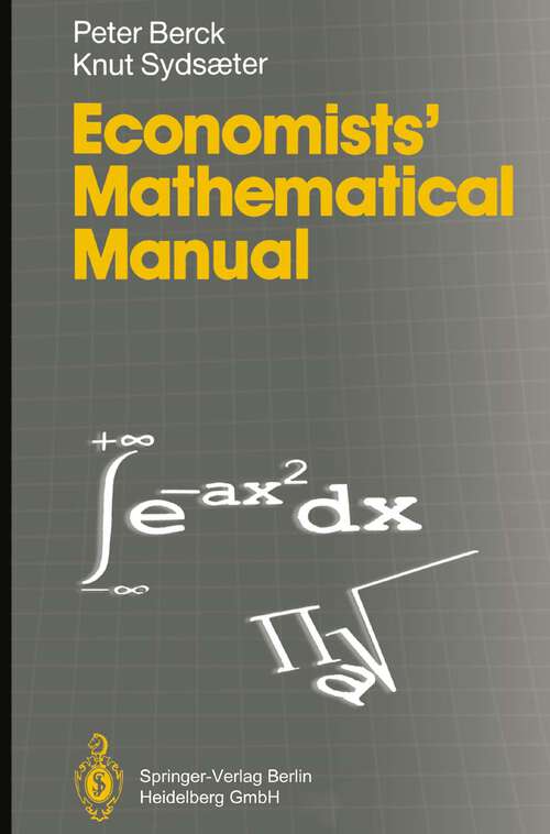 Book cover of Economists' Mathematical Manual (1991)