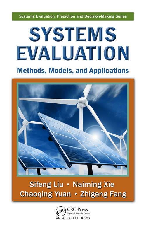 Book cover of Systems Evaluation: Methods, Models, and Applications