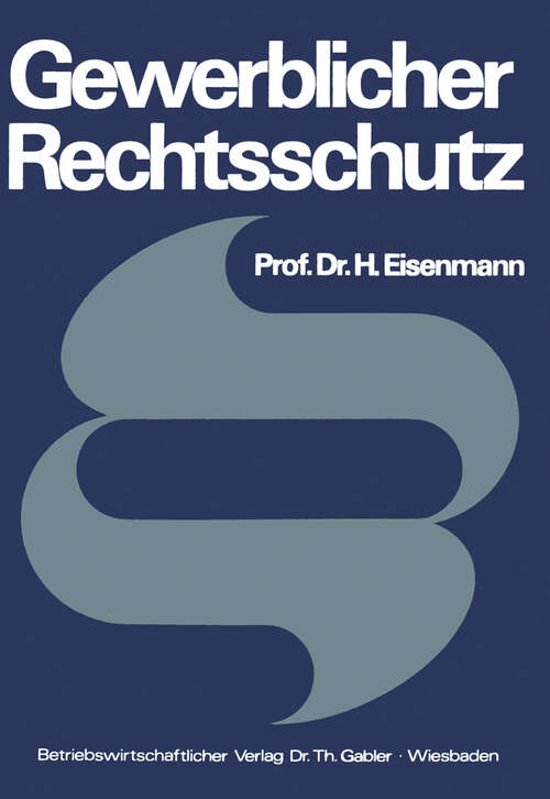 Book cover of Gewerblicher Rechtsschutz (1974)