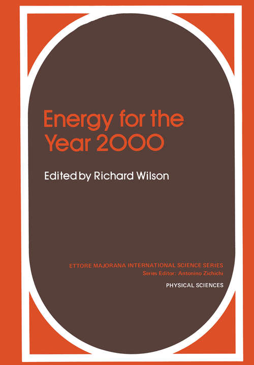 Book cover of Energy for the Year 2000 (1980) (Ettore Majorana International Science Series #6)