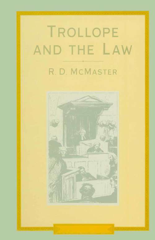 Book cover of Trollope And The Law (1st ed. 1986)