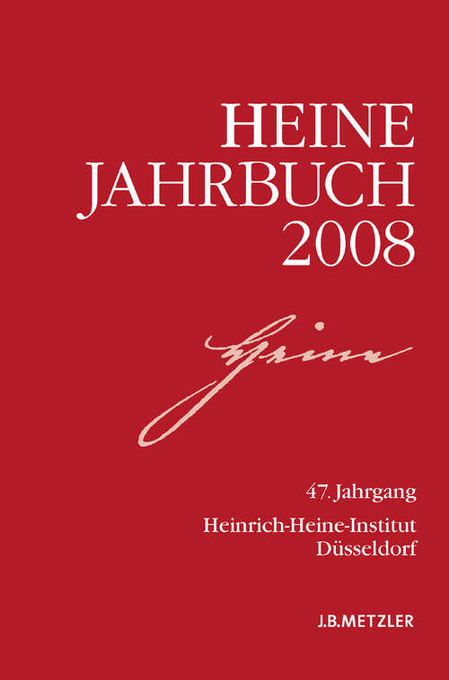Book cover of Heine-Jahrbuch 2008: 47. Jahrgang (1. Aufl. 2008)