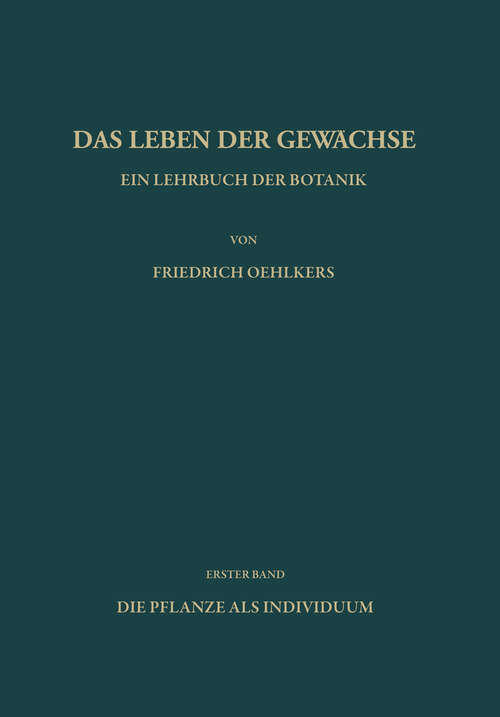 Book cover of Ein Lehrbuch der Botanik: Die Pflanze als Individuum (1956)