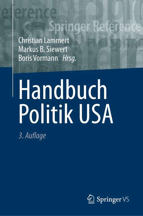 Book cover of Handbuch Politik USA (3. Aufl. 2024)