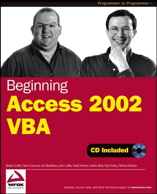 Book cover of Beginning Access 2002 VBA