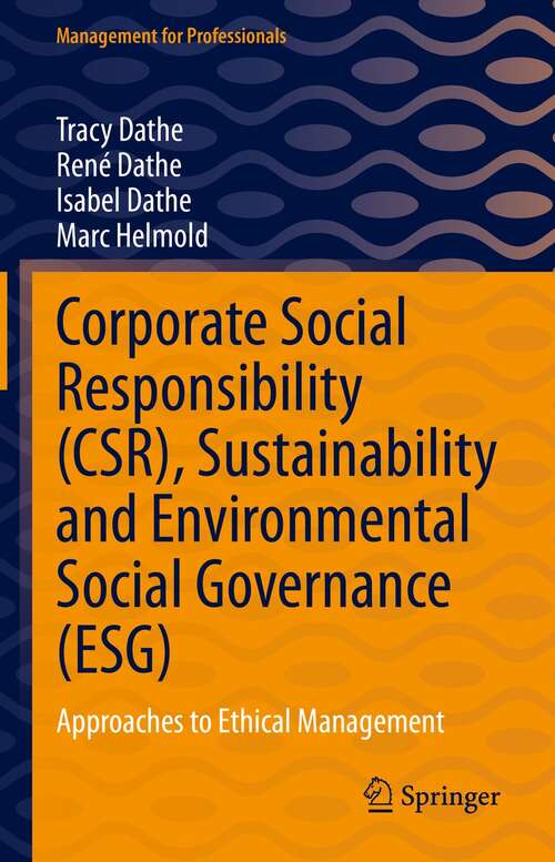 Book cover of Corporate Social Responsibility: Approaches to Ethical Management (1st ed. 2022) (Management for Professionals)