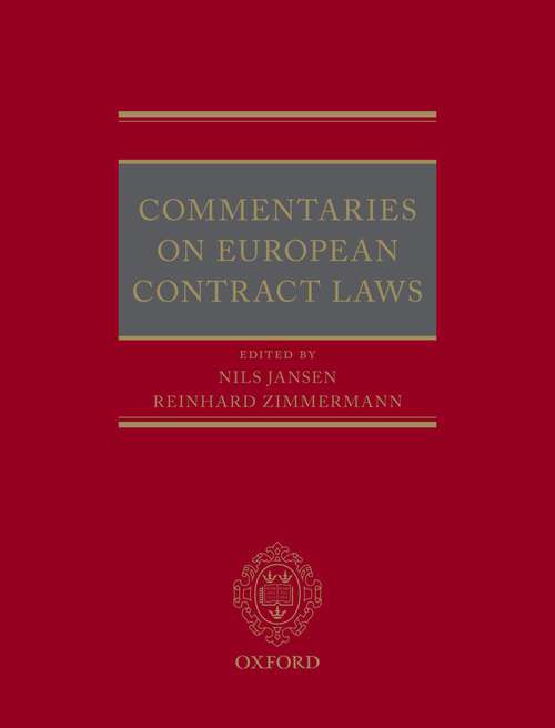 Book cover of Commentaries on European Contract Laws