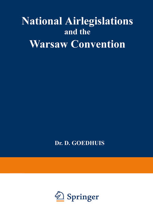 Book cover of National Airlegislations and the Warsaw Convention (1937)