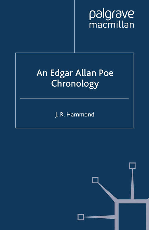 Book cover of An Edgar Allan Poe Chronology (1998) (Author Chronologies Series)