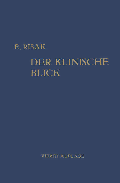 Book cover of Der Klinische Blick (4. Aufl. 1940)