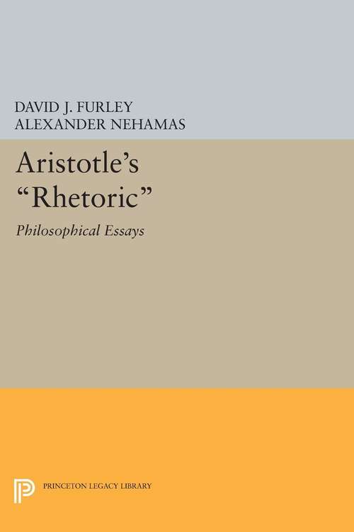 Book cover of Aristotle's "Rhetoric": Philosophical Essays (PDF)