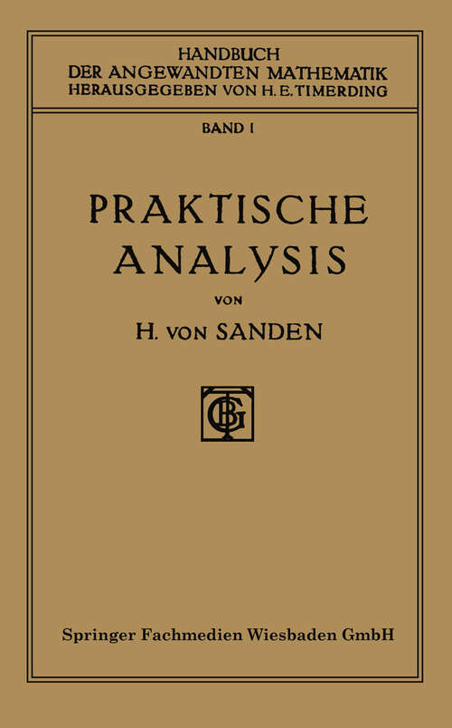 Book cover of Praktische Analysis (2. Aufl. 1923)