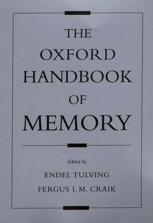 Book cover of The Oxford Handbook of Memory