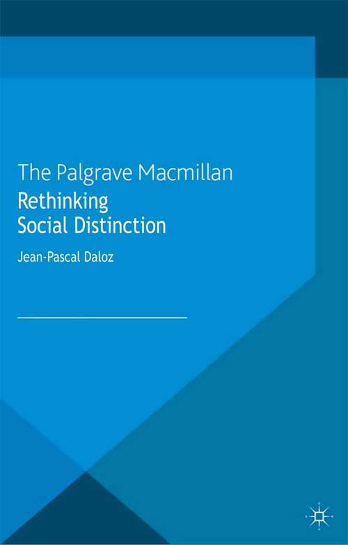 Book cover of Rethinking Social Distinction (2013)