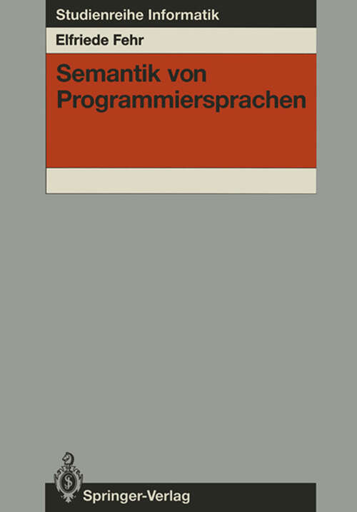 Book cover of Semantik von Programmiersprachen (1989) (Studienreihe Informatik)