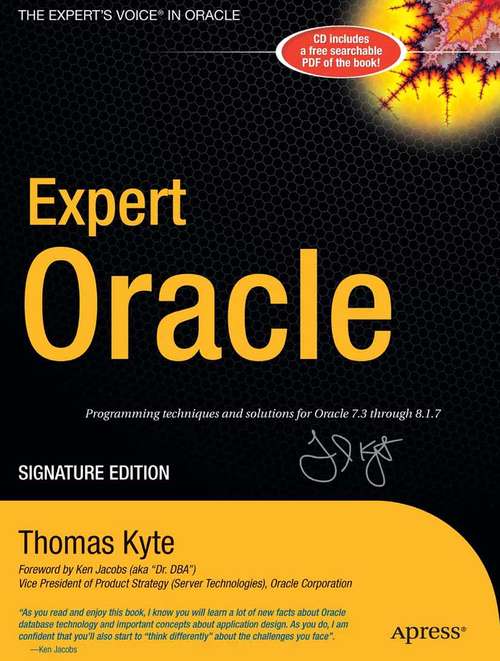 Book cover of Expert One-on-One Oracle (1st ed.)