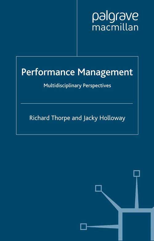Book cover of Performance Management: Multidisciplinary Perspectives (2008)