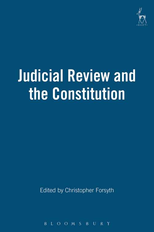 Book cover of Judicial Review and the Constitution