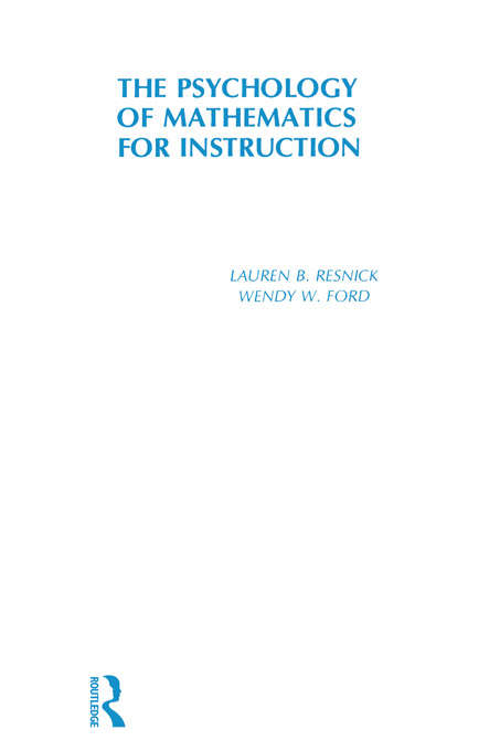 Book cover of Psychology of Mathematics for Instruction