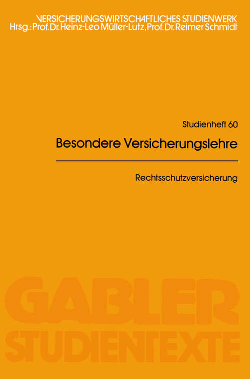 Book cover of Rechtsschutzversicherung (1983)