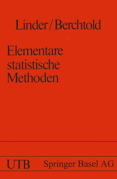 Book cover of Elementare statistische Methoden (1979) (Uni-Taschenbücher #796)