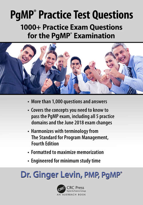 Book cover of PgMP® Practice Test Questions: 1000+ Practice Exam Questions for the PgMP® Examination