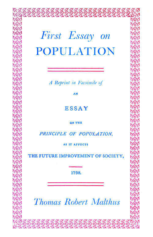 Book cover of First Essay on Population 1798 (PDF) (1st ed. 1966)