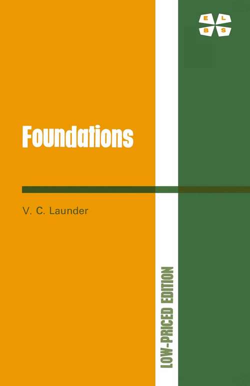 Book cover of Foundations (1st ed. 1972) (Essence Books on Building)