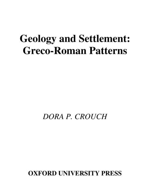 Book cover of Geology and Settlement: Greco-Roman Patterns