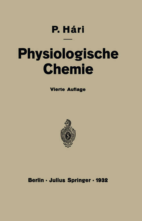 Book cover of Kurzes Lehrbuch der Physiologischen Chemie (4. Aufl. 1928)