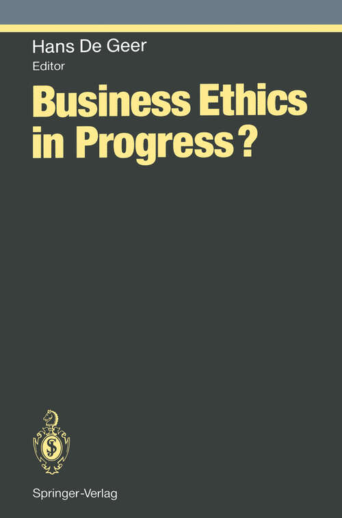 Book cover of Business Ethics in Progress? (1994) (Ethical Economy)