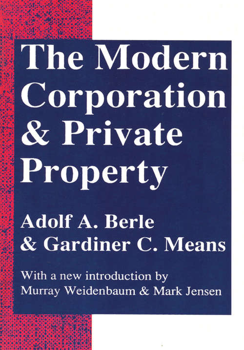 Book cover of The Modern Corporation and Private Property (2) (Business Enterprises Reprint Ser.)