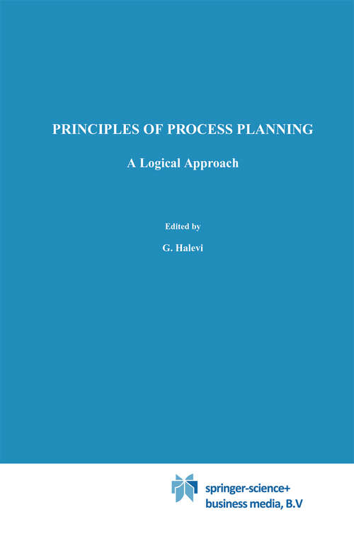 Book cover of Principles of Process Planning: A logical approach (1995)