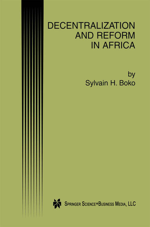 Book cover of Decentralization and Reform in Africa (2002)