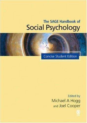 Book cover of The Sage Handbook Of Social Psychology (PDF)