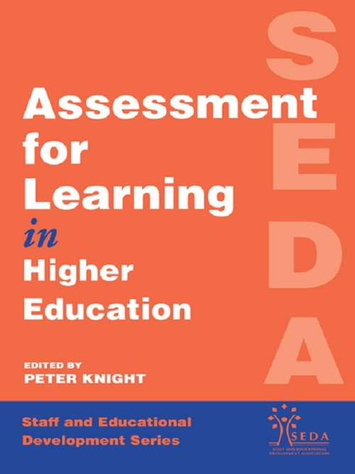 Book cover of Assessment for Learning in Higher Education (SEDA Series)