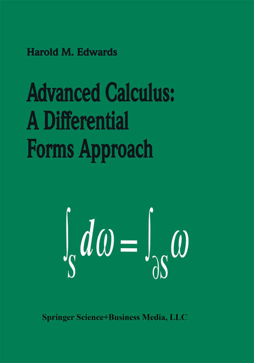 Book cover of Advanced Calculus: A Differential Forms Approach (1994)