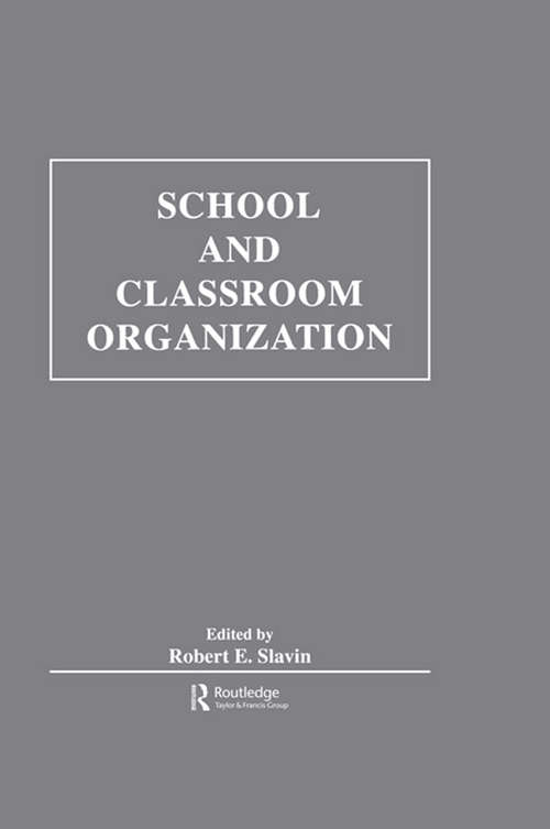 Book cover of School and Classroom Organization