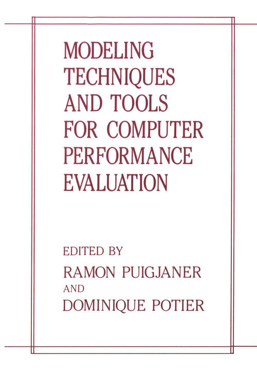 Book cover of Modeling Techniques and Tools for Computer Performance Evaluation (1989)