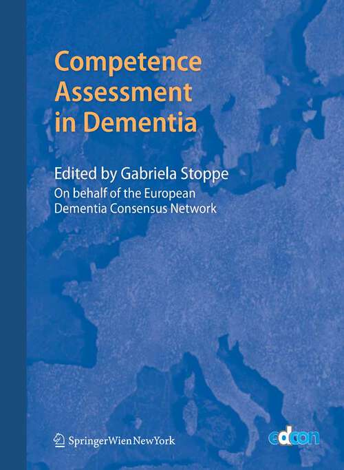 Book cover of Competence Assessment in Dementia (2008)