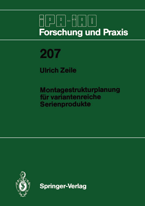 Book cover of Montagestrukturplanung für variantenreiche Serienprodukte (1995) (IPA-IAO - Forschung und Praxis #207)