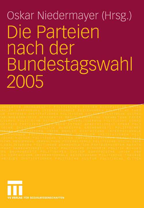 Book cover of Die Parteien nach der Bundestagswahl 2005 (2008)