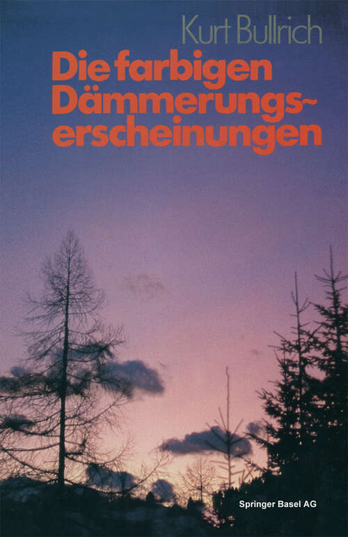 Book cover of Die farbigen Dämmerungserscheinungen (1982)