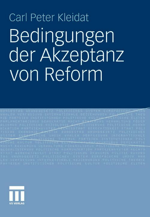 Book cover of Bedingungen der Akzeptanz von Reform (2011)